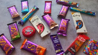 100 of chocolates and candies unboxing, surprise toys, chocolate opening video,Cadbury celebration