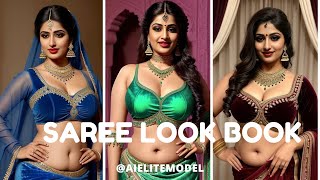 [4K] Ai Drapes Of Delight: Ai Model's Saree Magic  | Ai Elite Indian Model #Saree #Purple