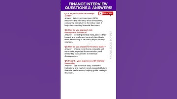 Finance Interview Questions and Answers | Finance Job Interview Questions and Answers
