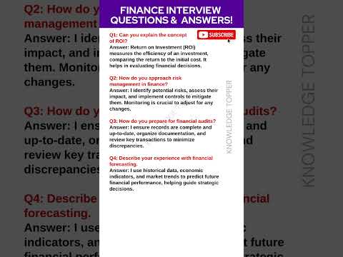 Finance Interview Questions