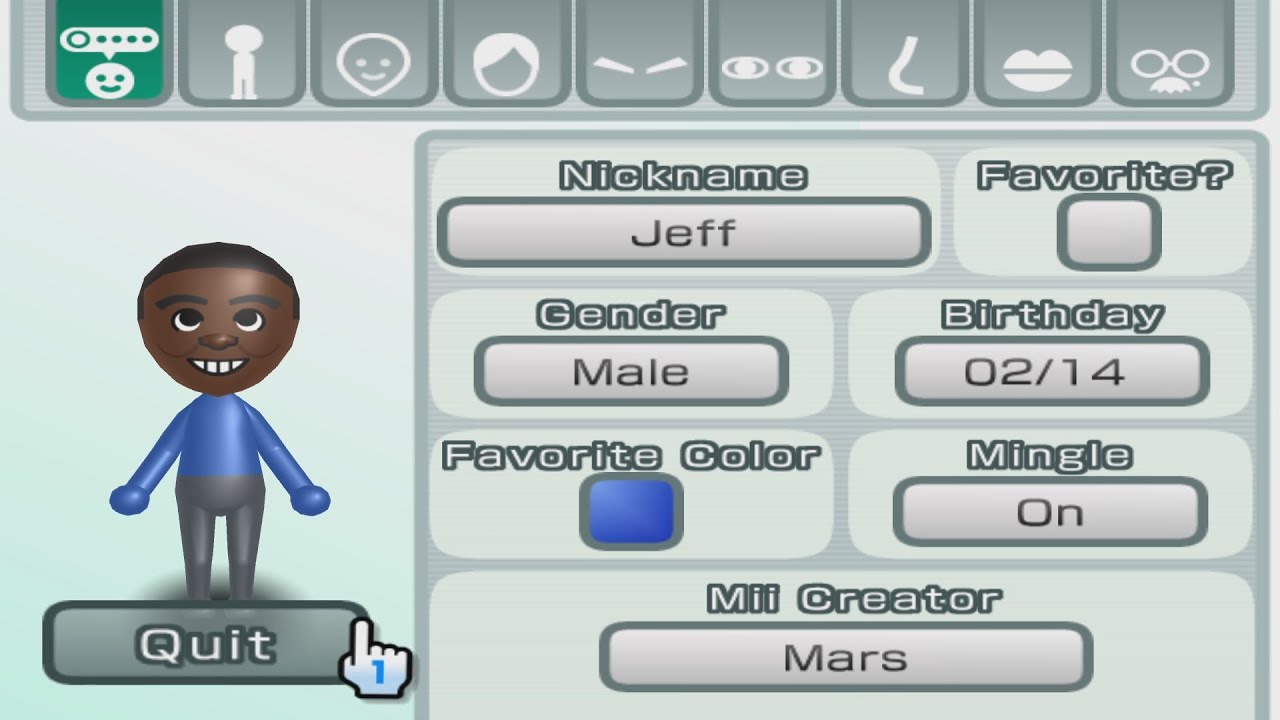 Jeff - Wii Sports Club - Mii 2983 - YouTube