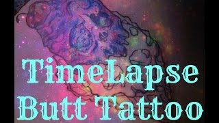 Time-Lapse Butt Tattoo 1st Session 071214