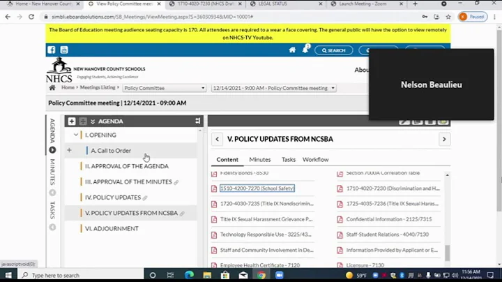 NHCS Board of Ed. Policy Committee Meeting | Dec. 12