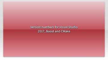 Version numbers for Visual Studio 2017, Boost and CMake