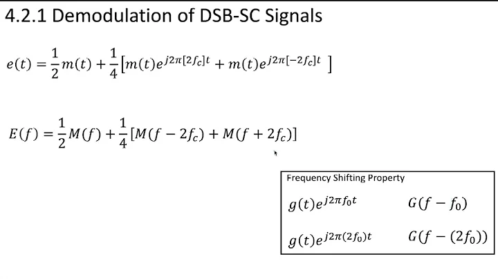 5 - 4.2.1 Demodulation of DSB SC, Fourier Transform