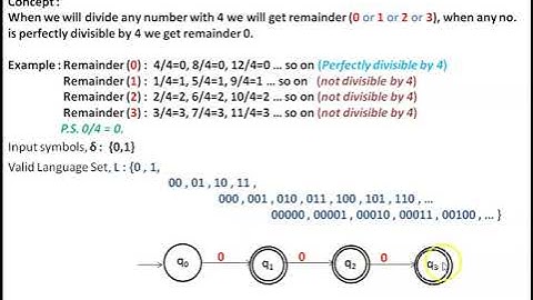 Lecture 9: Construct DFA where length of input string is not divisible by some number n