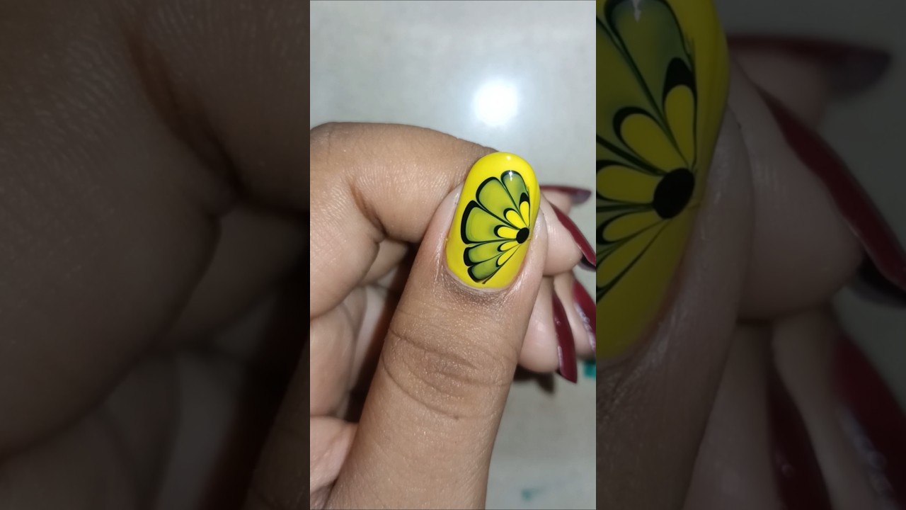 Easy beautiful yellow colour nail art designs 💛💅
