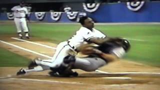 Lonnie Smith Goes Hard Into Brian Harper 1991 World Series