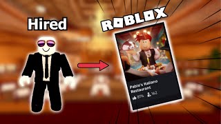 My First Roblox Job (Pablo's Italian Restaurant)