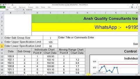 Automated Calculation Cp, Cpk, & Pp Ppk New