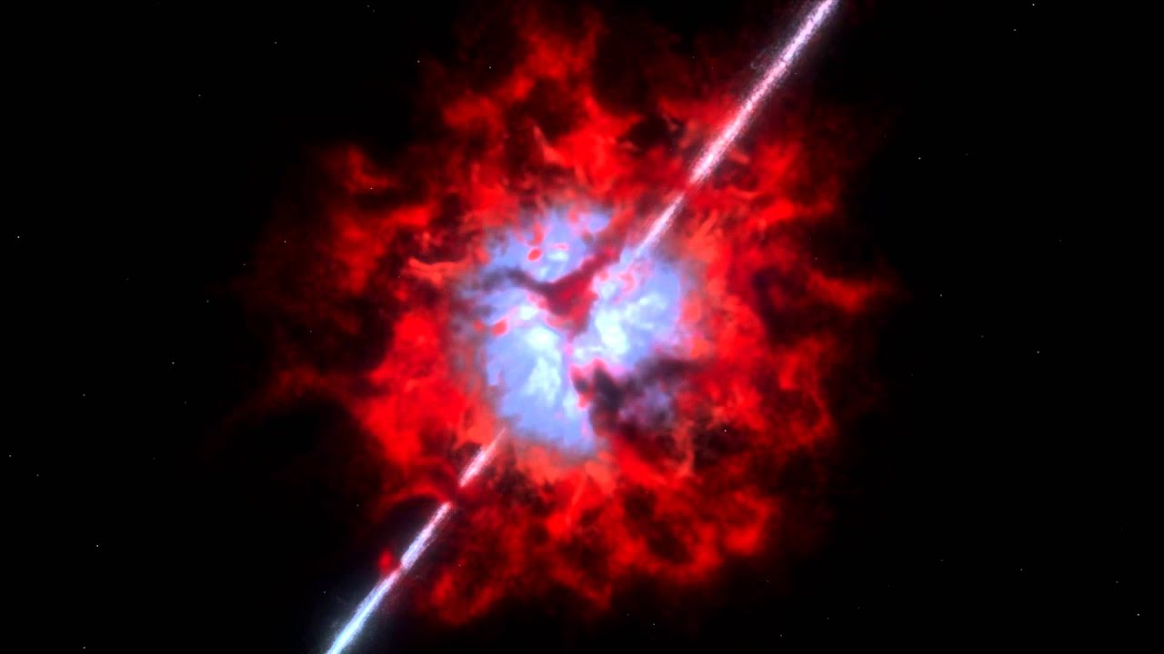 Gamma-ray burst buried in dust (artist’s impression)