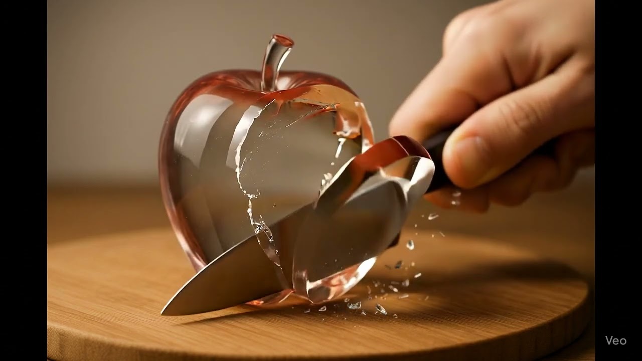 Satisfying Glass Apple Slicing 🍎 | Ultra Realistic ASMR Cutting Sounds