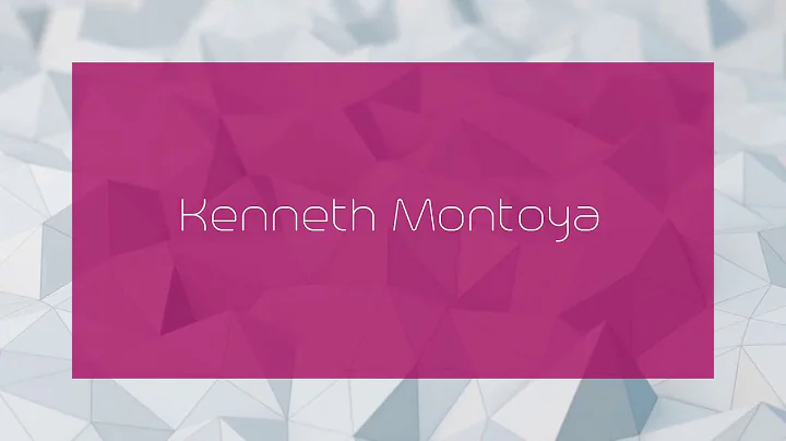 Kenneth Montoya - appearance