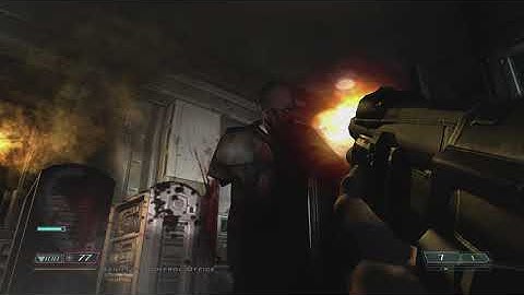 DOOM 3 - Mars City Underground: MG-88 Enforcer Machinegun Taken Off Z-Sec Soldier XboxOneX Gameplay