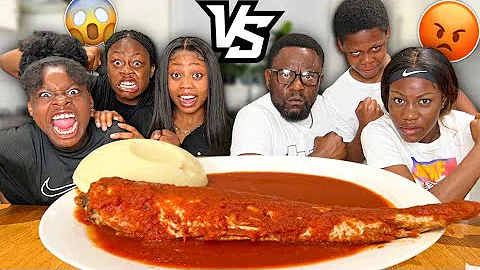 EXTREME RELAY SPEED EATING CHALLENGE ft PEPPER SOUP & FUFU WITH LONGEST FISH!! | The Queens Family