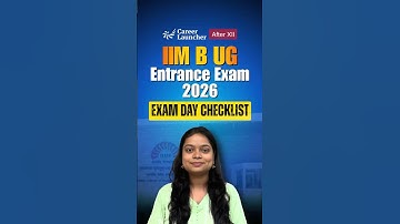 IIM Bangalore UG Exam 2026 | Exam Day Essentials You MUST Carry #shorts