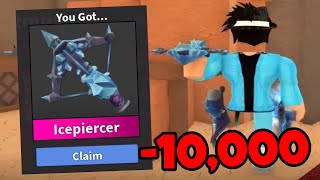 SPENDING 10,000 ROBUX To Get ICEPIERCER! (MM2 Christmas)