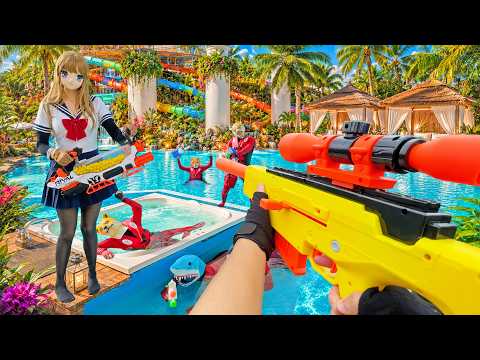Nerf War | Water Park & SPA Battle Collection 14 (Nerf First Person Shooter)