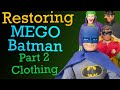 Restoration of mego clothing  vintage 1970s batman robin joker  penguin clothing  part 2