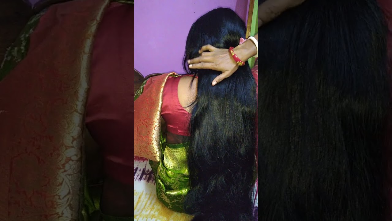 beautiful gorgeous girl long hair big bun💗👵💁@bonghairstyles8920