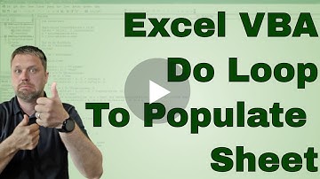 VBA Project Use a Do Loop to Popluate another sheet
