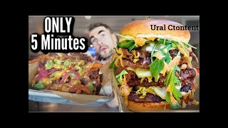 FINISH IN UNDER 5 MINUTES TO BEAT A 3 YEAR RECORD! CHEESEBURGER, CHEESY FRIES & MILKSHAKE CHALLENGE
