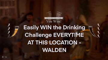 Easily WIN the Drinking Challenge EVERYTIME AT THIS LOCATION - WALDEN - ACVALHALLA No Thumb Sticks!