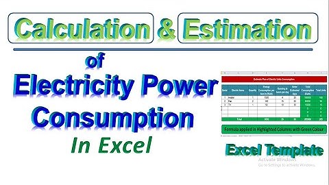 Electric power consumption calculator | Energy Consumption Formula |  power consumption in excel