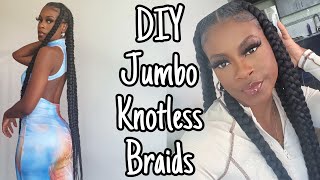 WATCH ME DO JUMBO KNOTLESS BRAIDS| EXTRA LONG