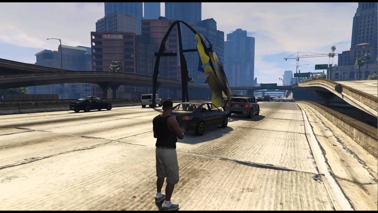 GTA V - Gravity Gun gameplay