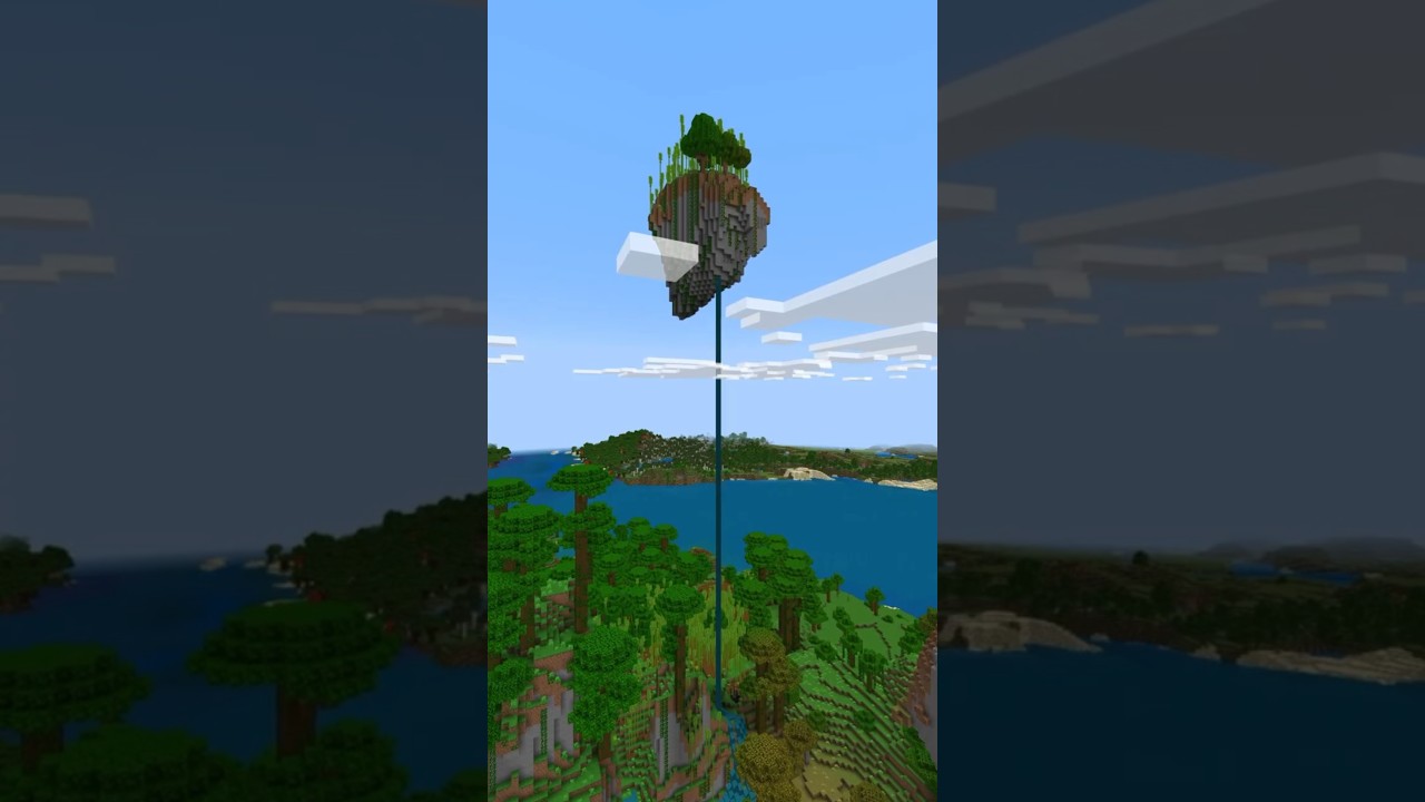 This Minecraft Seed Generates a Witch Hut On Top Of a Mansion and a Floating Island