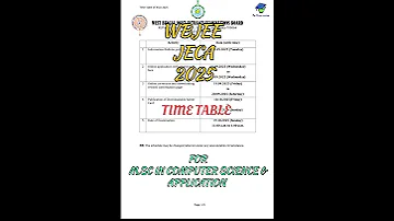 WBJEE JECA 2025 M SC IN COMPUTER SCIENCE APPLICATION Admissionthroughexam Jeca Wbjee Application 
