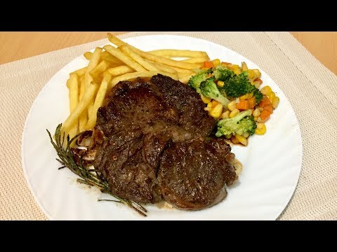 Rib Eye Steak (with Mushroom Sauce and Side Dishes) | ChenKitchen