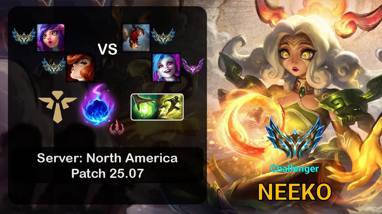 Neeko Support + Miss Fortune vs Fiddlesticks + Jinx - NA Challenger - Patch 25.07
