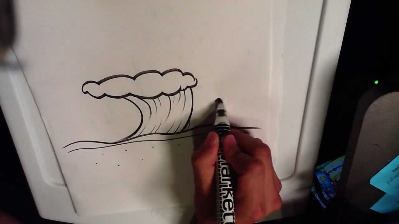 How to Draw a Wave - Easy Pictures to Draw - YouTube