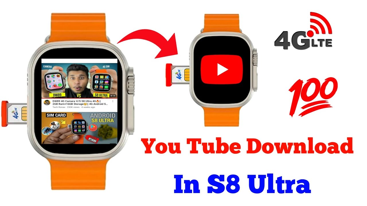 How To Download YouTube In S8 Ultra Smartwatch |S8 Ultra Mai YouTube ...