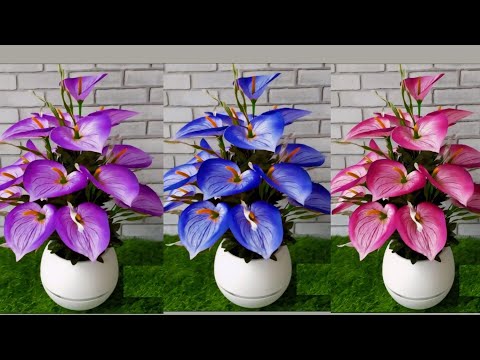 DIY Tutorial membuat bunga Calla Lily dari Plastik Kresek 