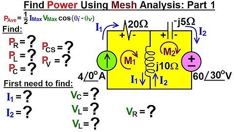Electrical Engineering: Ch 12 AC Power (12 of 38) How to Find Power Using Mesh Analysis Part 1