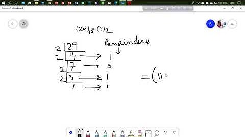 Converting Decimal number (29) to Binary