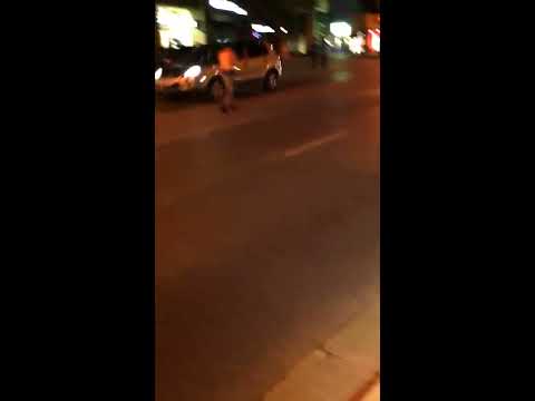 Crazy triple knockout street fight!