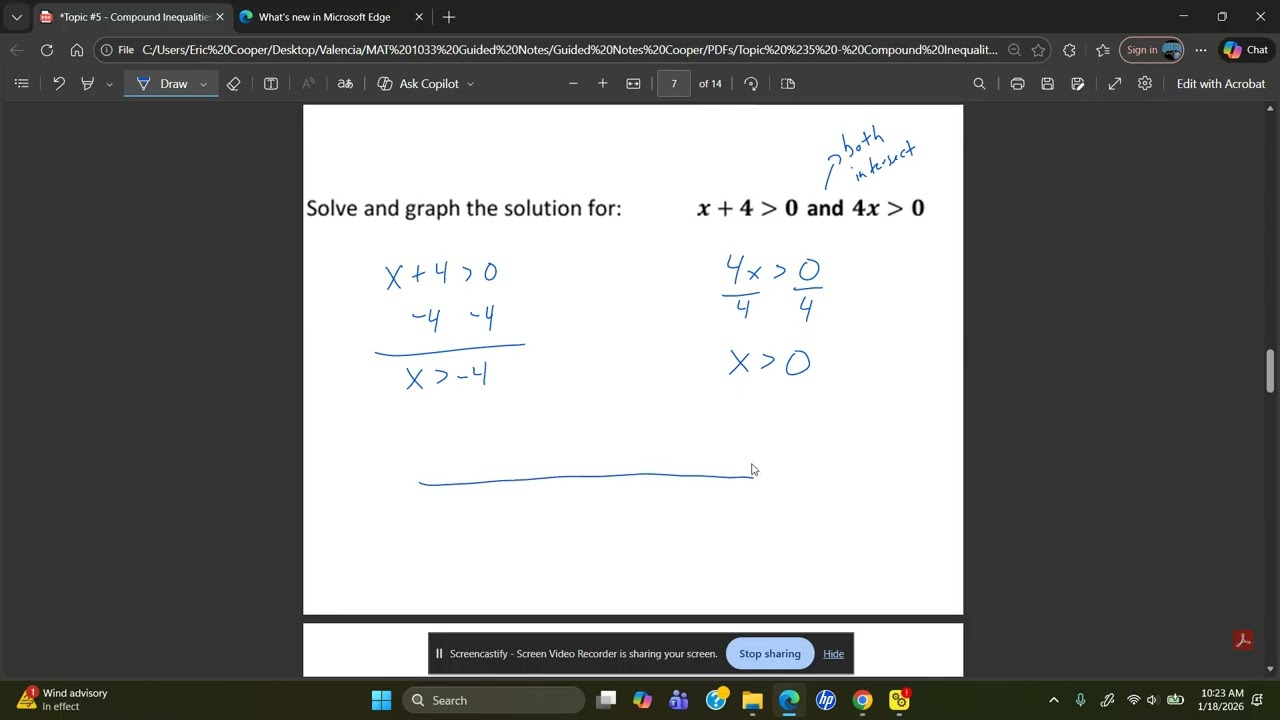 Topic #5: Compound Inequalities (MAT 1033)