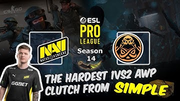The hardest 1vs2 AWP clutch from S1mple with 8 HP, NAVI vs ENCE, ESL Pro League Season 14