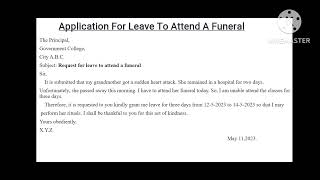 Request for leave to attend a funeral