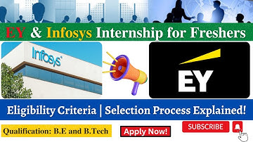 Ey Internship 2023 | Infosys internship 2023 | 2024 Freshers are also Eligible | Apply Now!✔️🔥