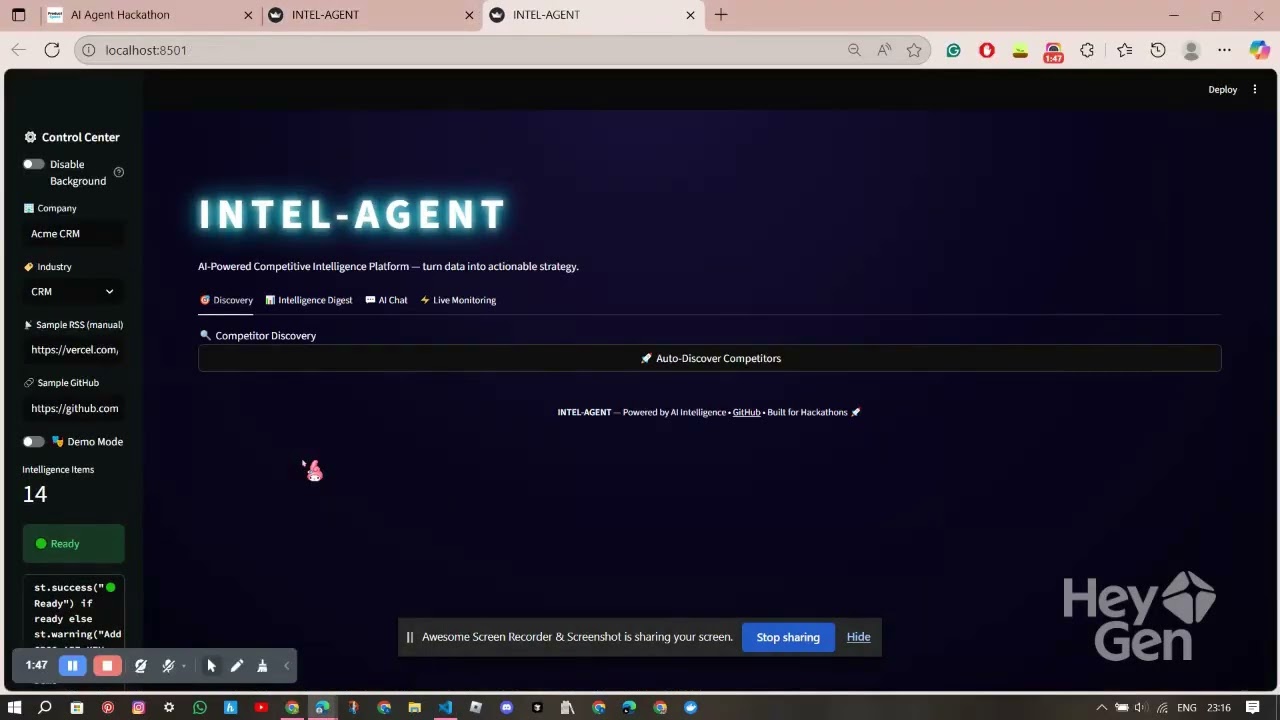 INTEL AGENT demo
