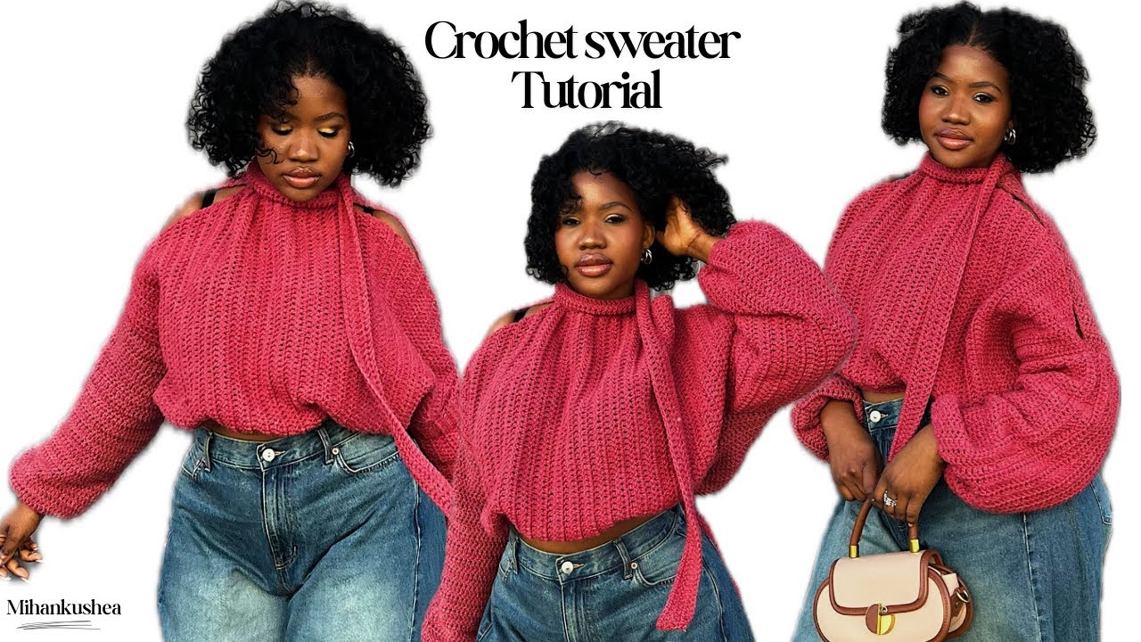Crochet a Trendy Balloon Sleeve Sweater | Side-to-Side Sweater