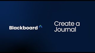 Create a Journal in Blackboard