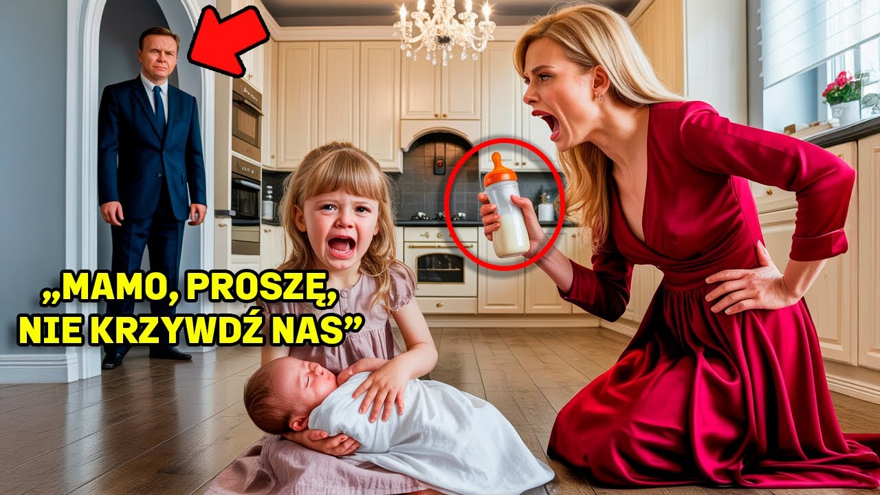 Mała dziewczynka szlocha i błaga: „Nie krzywdź nas”. Nagle jej ojciec milioner wpada i krzyczy…