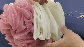 Flower fold design two colors combination table skirting tutorial