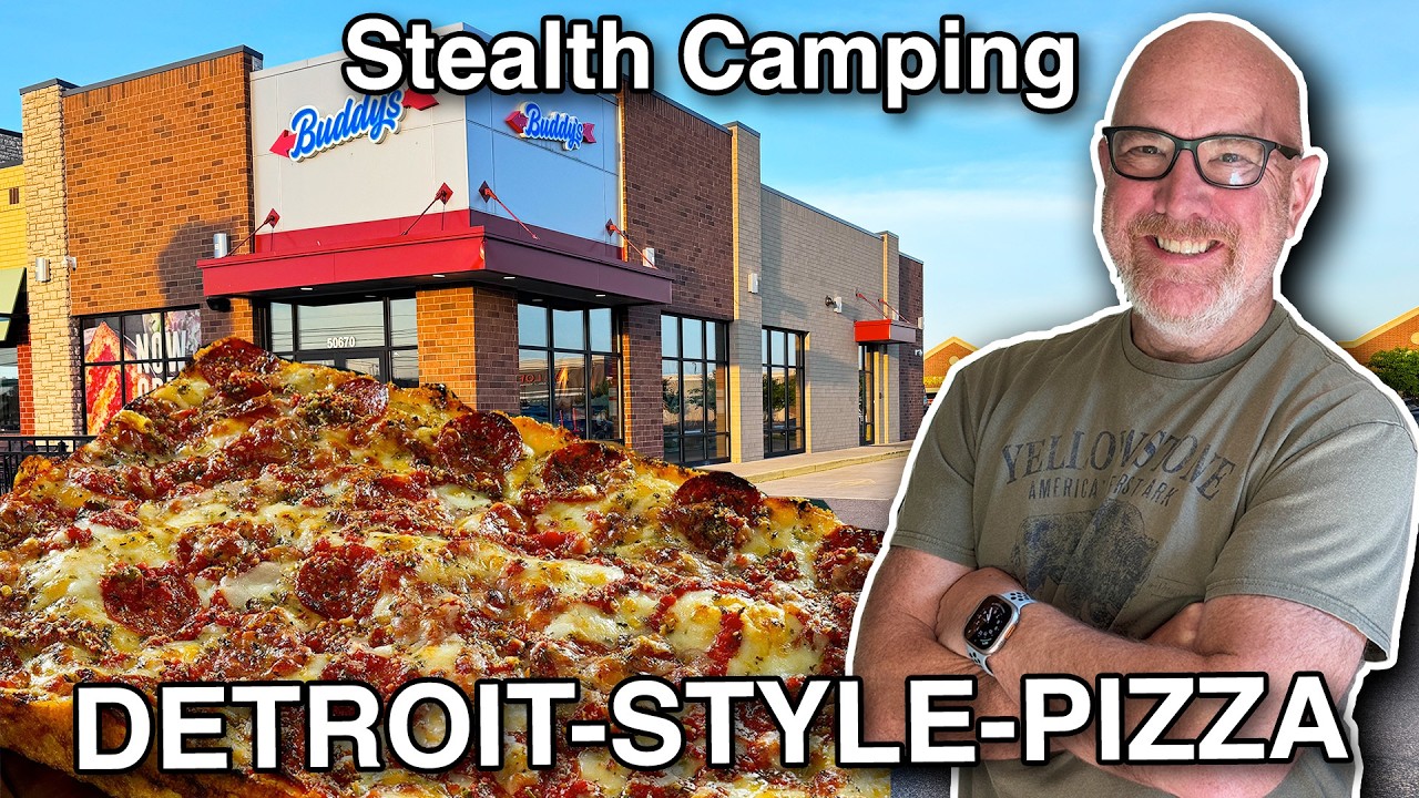 Stealth Camping at Buddy's Detroit-Style-Pizza in Michigan USA 🇺🇸